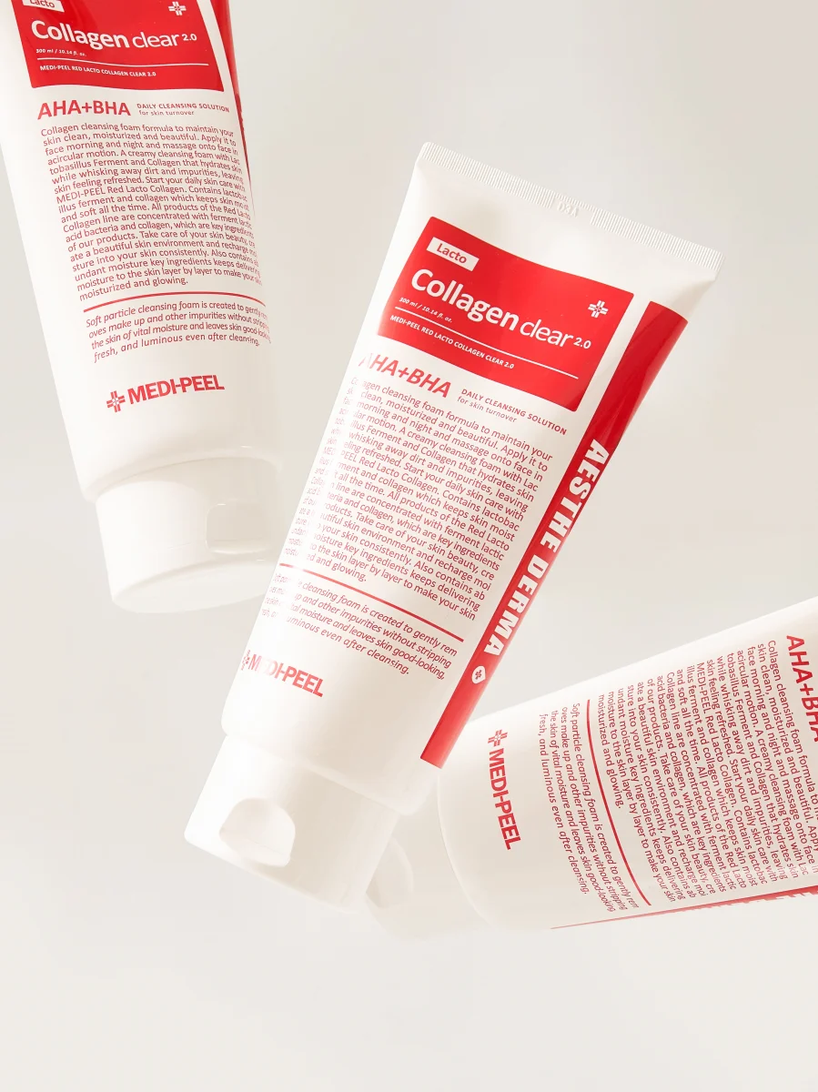 MEDI-PEEL Red Lacto Collagen Clear 2.0 (300ml) Пенка для умывания версия 2.0