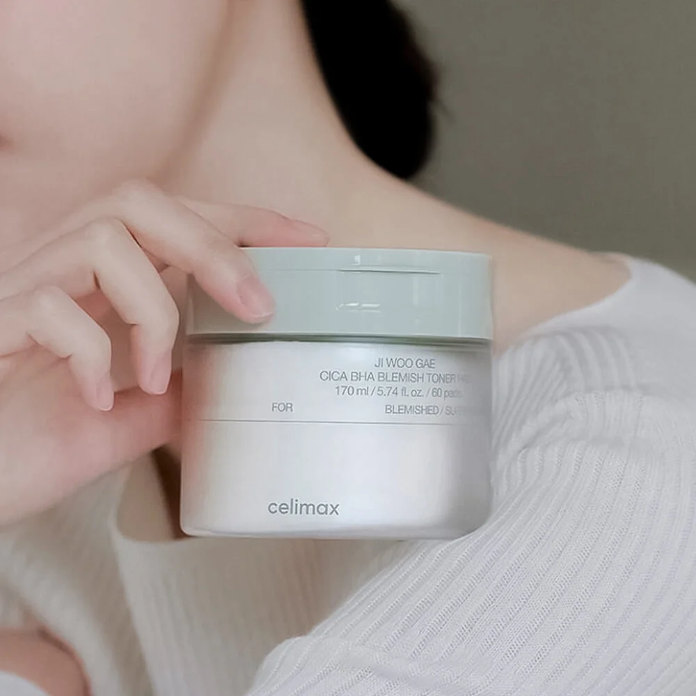 Celimax Пэды для борьбы с несовершенствами кожи - Ji Woo Gae cica BHA blemish toner pad, 60шт