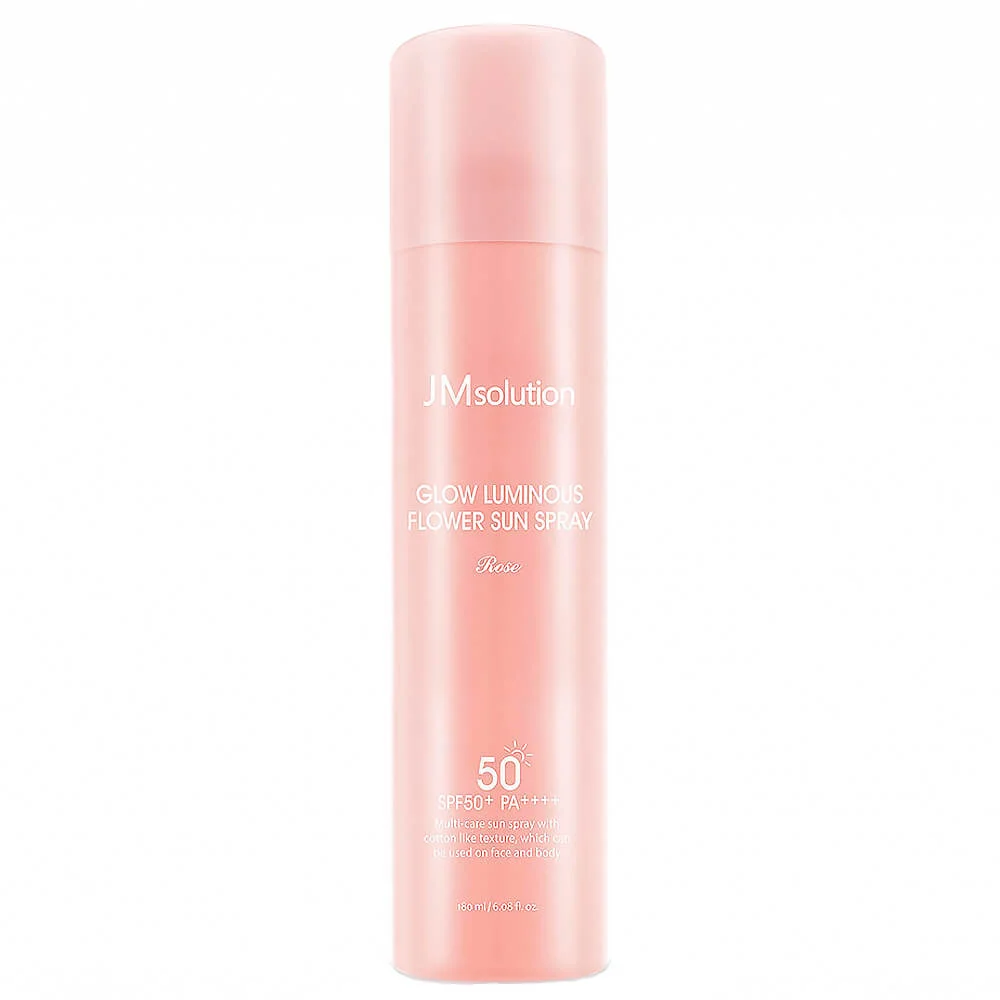 JMsolution Спрей для лица солнцезащитный с розовой водой - Glow luminous flower sun spray, 180мл
