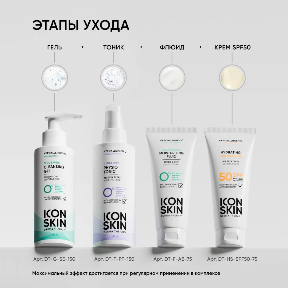ICON SKIN Увлажняющий флюид для лица Aqua Balance / Aqua Balance Moisturizing Fluid, 75 мл