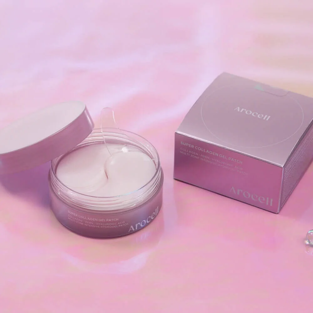 AROCELL Коллагеновые патчи для глаз с ПДРН, бакучиолом и пептидами Super Collagen Gel Patch 60 шт