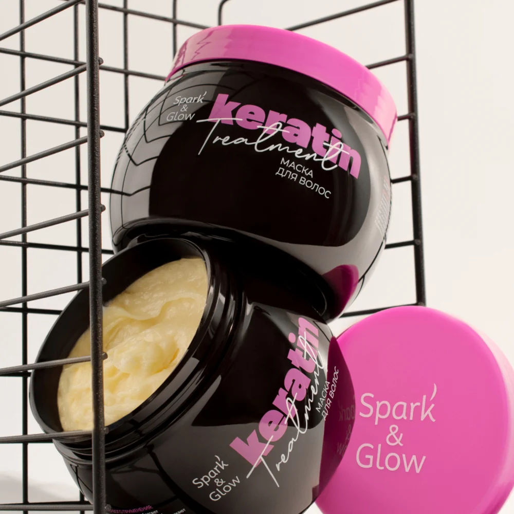 Spark'&Glow Маска для волос с эффектом кератина - Hair mask with keratin effect, 500мл