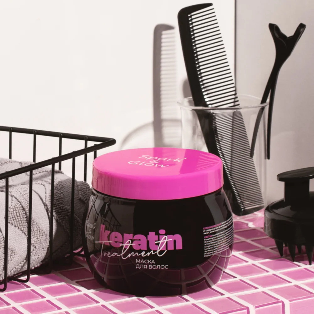 Spark'&Glow Маска для волос с эффектом кератина - Hair mask with keratin effect, 500мл